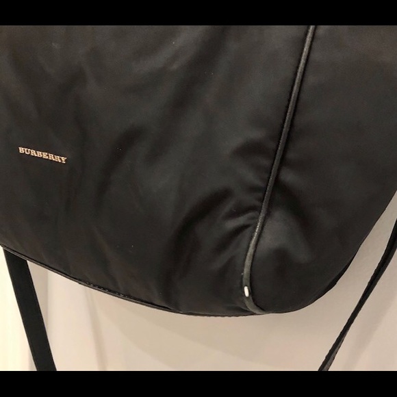 Burberry Leather-trim Black Canvas Diaper Bag